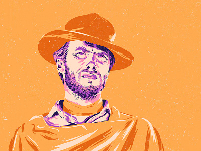 Clint Eastwood - The Good, the Bad and the Ugly art clint eastwood color design illustration movie portrait poster vector