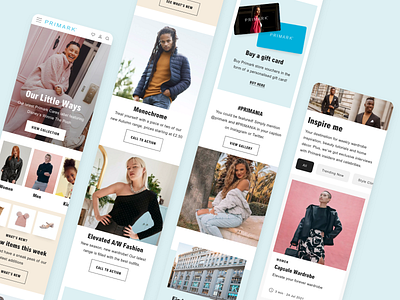 Primark - UX UI Homepage, Mobile clothing components fashion homepage mobile ui ux web website
