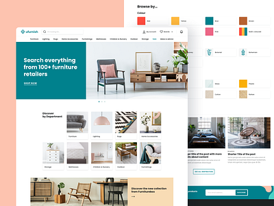UX/UI for Furniture Discovery - Homepage branding colour contemporary furniture homepage organic ui ux visual design web website