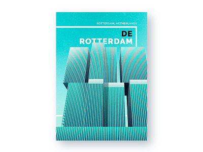 De Rotterdam architecture art brutalism building illustration sky structure view