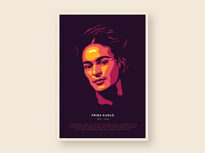 Frida Kahlo Poster art color frida illustration kahlo portrait vector women