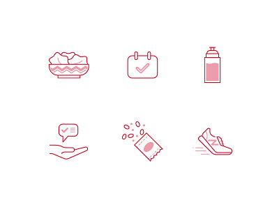 Icons - New Balance icon icon design icon set iconography illustration salad snack trainer ui vector water