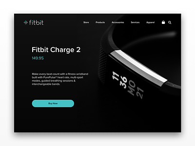 Fitbit Landing Page ecommerce fitbit fitness landing page ui user experience ux uxui web design