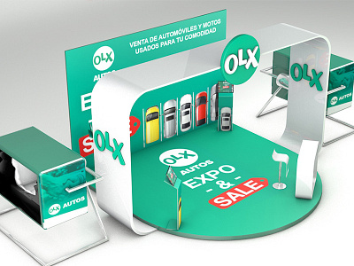 OLX Stand 3d btl c4d design ideas