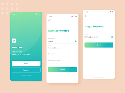 Register & Forgot Pass | Kaya : Wallet Apps by Ozi Thohari for ...