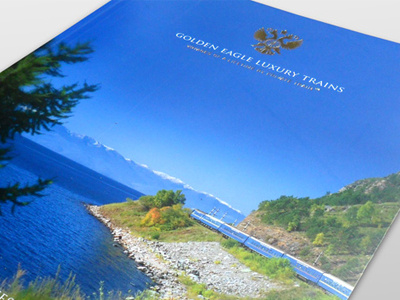 Travel Brochure Design blue brochure embossed foil holiday oversize photograph travel