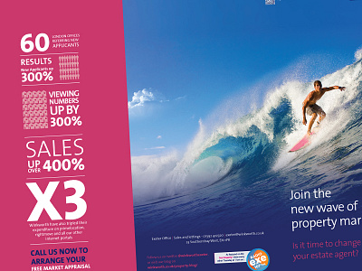 Estate Agent Promotional Flyer design flyer icon print property surf typography water wave