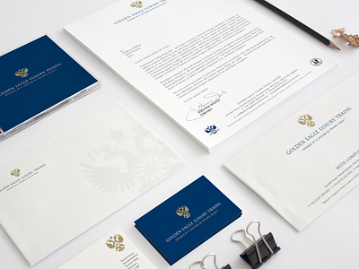 Business Stationery & Branding blue brand business card cd compliment slip design envelope gold letterhead logo stationery white