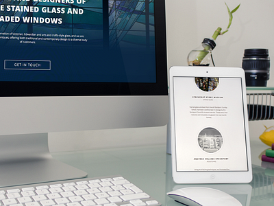 Responsive Website Design clean creative device flat glass ipad mac minimal webfont white window