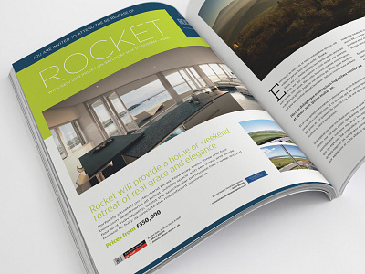 Full Page Advert Design advertising contemporary lime modern property rocket sans serif