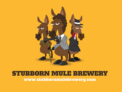 Mule Illustrations for Beer Label beer brewery brown donkey illustration mule vector