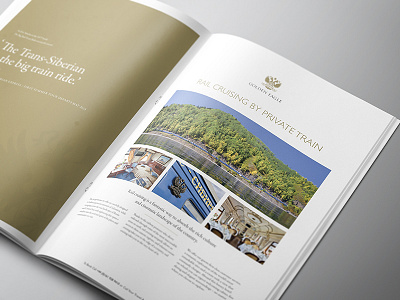 Luxury Rail Vacation Brochure clean foil gill minimal pantone print serif white