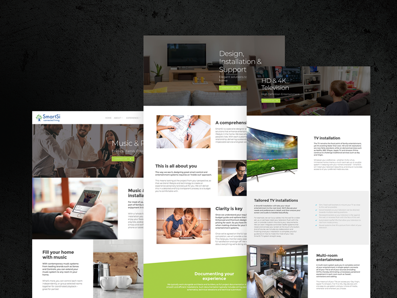 SmartHome Web Design green responsive tech typography layout page online digital web