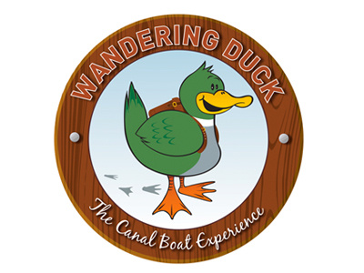 Wandering Duck Logo character duck humour illustration logo vector