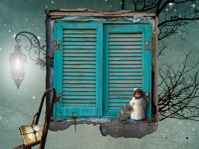 Burden book cover doll emerald illustration montage mouse night photoshop window