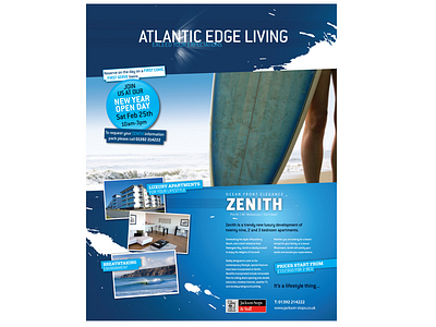 Atlantic Edge Living advert blue cyan property property advert real estate splat surf zenith