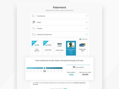 Credit slider - E-commerce website conception ecommerce payment ui ui design user experience ux ux design