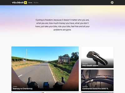 Landing page cycling velo