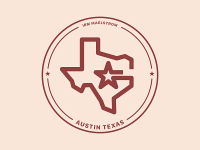 Austin Texas austin badge bold ibm intern internship line logo patch rustic star texas