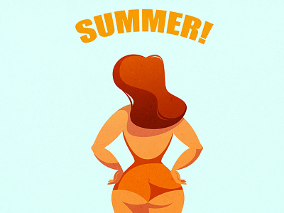 Summer character girl retro sexy style summer sun swimsuit texture vector vintage woman