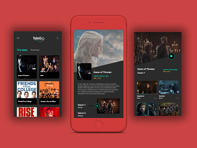 Telego - Television Shows App Concept app concept got iphone media player shows television tv shows