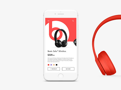 Beats Product Page Concept beats ecommerce fashion flat headphone ios minimal shop sound web