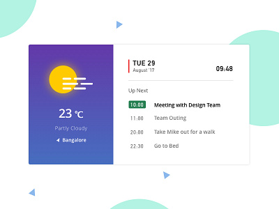 Daily UI - Events Dashboard Concept app concept dailyui dashboard events gradients minimal time weather