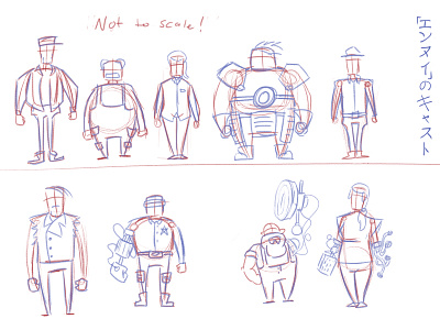 Ennui Thumbnails character design comics drawing ennui illustration robots sketch