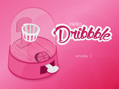 Dribbble Debut debut dribbble first shot game hello illustration