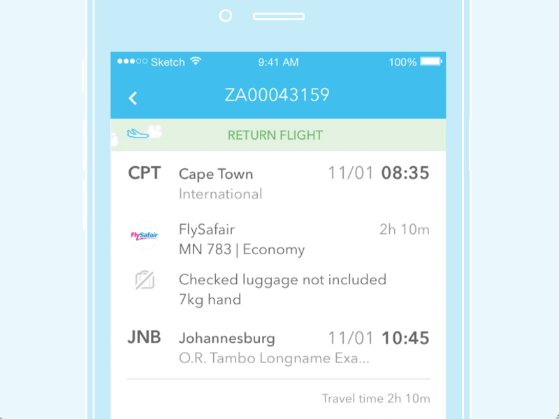 Flight In Progress animation booking flight detail ux ui design mobile app ios