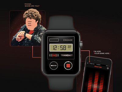 iPhone Finder 80s app design interaction iwatch mobile smartwatch voice