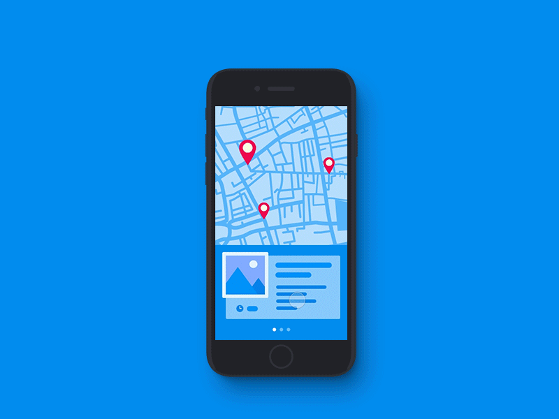 Interactions - Multiple Locations after effects animation app gif illustration interaction interaction design location loop maps motion principle sketch ui ui interaction ux ux animation