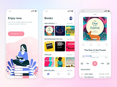 Audiobook Design app application audio app audiobook ios simple typography ui ux