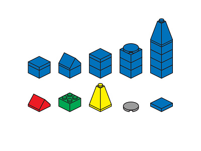 LEGO pieces board boardgame building blocks buildings game games illustrator isometric lego pieces