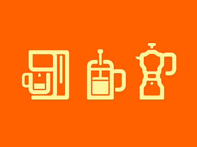 Making Coffee Symbols 2d cafetiere coffee espresso filter french icons machines monochrome pictograms press symbols