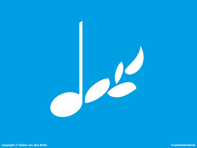 Music Logo 2 crotchet design graphic design icon leaves logo music pictogram symbol wind