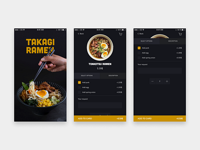 Takagi Ramen app design food food app ramen ui