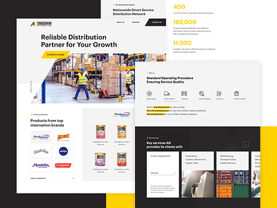 Advanced Distribution black color concept corporate design industry ui ui ux design uidesign web webdesign website yellow