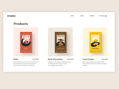 Chyzui Chocolate concept design ecommerce illustration package design packaging ui ux design uidesign web webdesign website