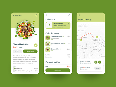 Food Delivery App app app design concept delivery delivery app design food food app green salad ui ui ux design uidesign vegetable web webdesign website