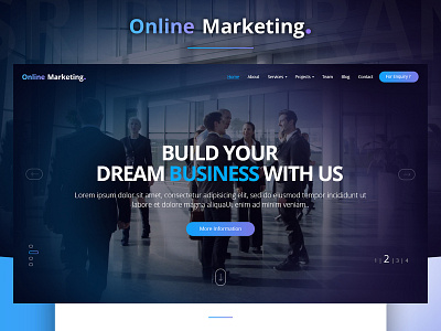 Online Marketing Website V2.0 blue color business design marketing online marketing ui ux website