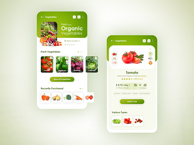 Organic Product App - Clean Design android branding clean design corporate design icon illustration ios logo mobile app mobile application product details product list view ui uiux ux