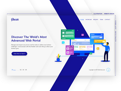 Plus Portal Website Design - Light Color Theme branding illustration ui ux web