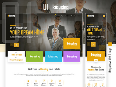 Housing Real Estate Website - Home Screen