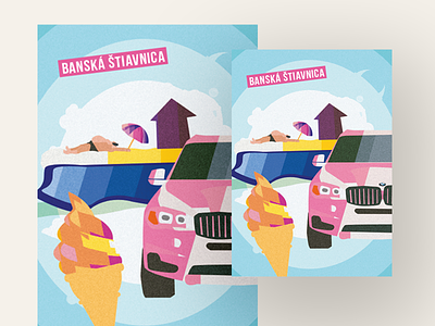 Banska Stiavnica illustration art direction banska stiavnica illustration postcards posters riviera