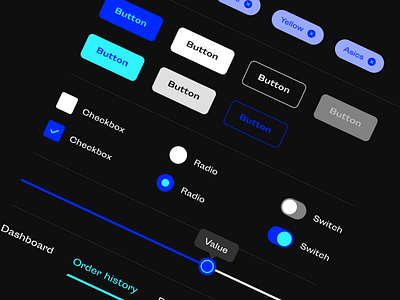 Dark Mode UI Elements buttons dark ui darkmode interface ui userinterface ux