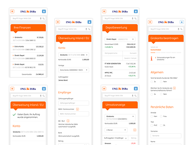 ING-DiBa Online Banking - Mobile Website banking brand design design ingdiba interface interface design interfacedesign mobile mobile design mobile ui responsive responsive website sketch ui uiux user experience user interface userinterface ux ux design