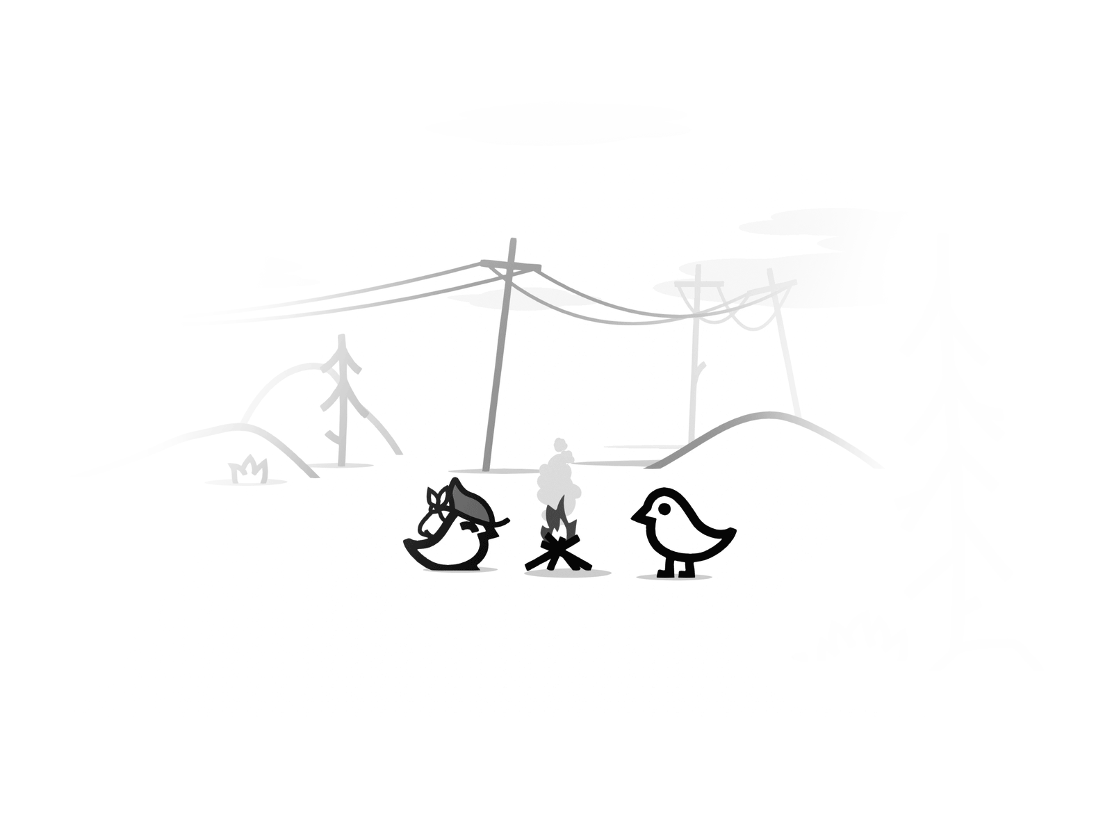 PiAwk - Camp bird cute gamedesign gamedev indiegame minimalist piawk