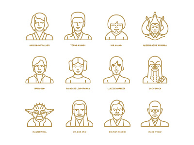 Star Wars flat icon project / Characters