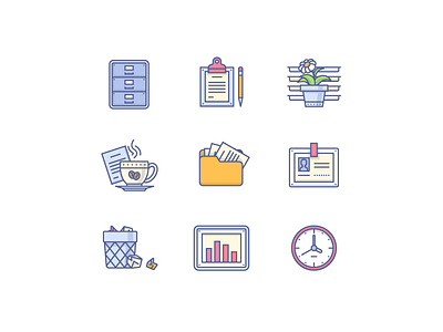 Office icon set